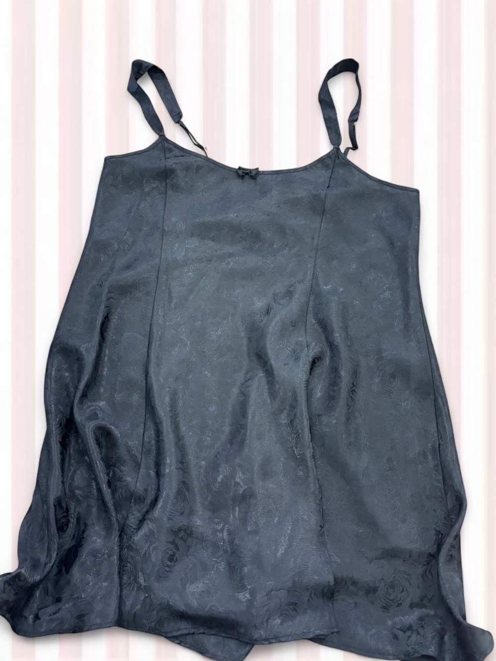 Morgan Taylor Black Satin Floral Slip Dress - Mini